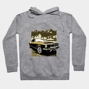 Gold 1968 Ford Mustang with Horses Hoodie